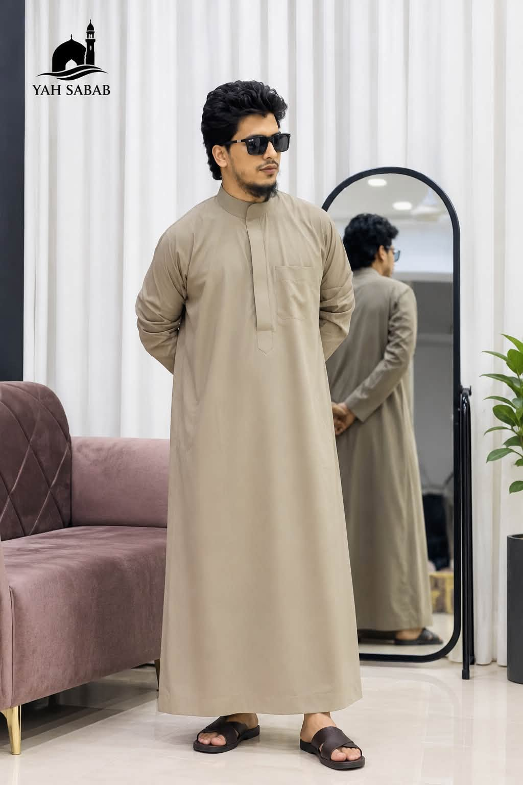 Arabian Desert Sand Thobe - Khaki Edition